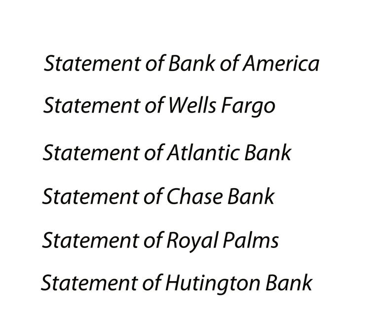 Bank Statement Templates