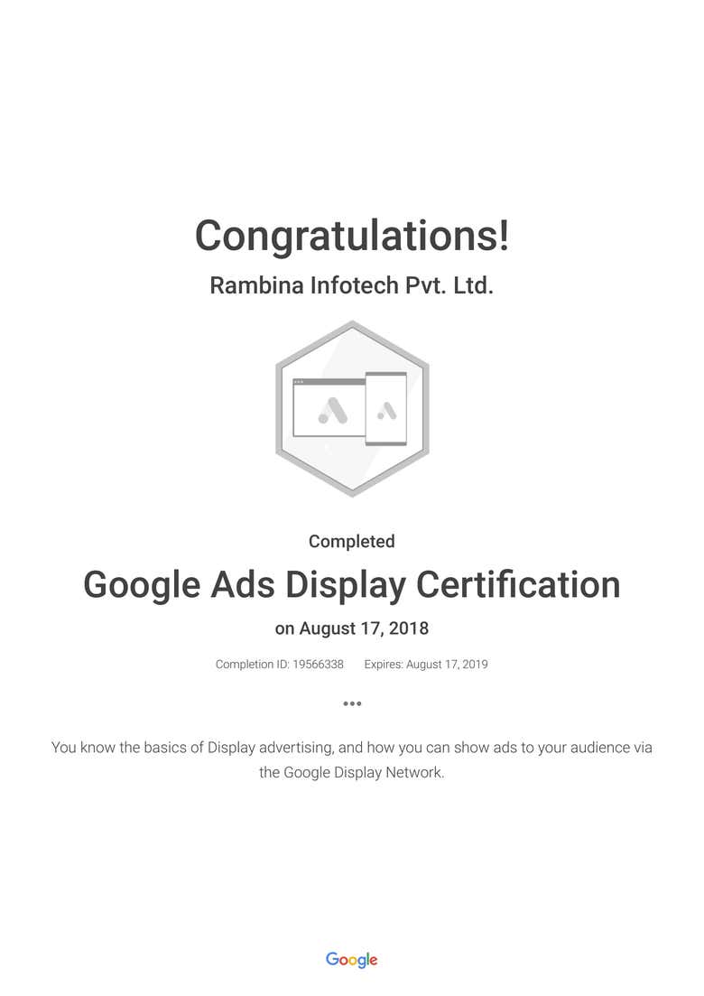 Google Ads Display Certification