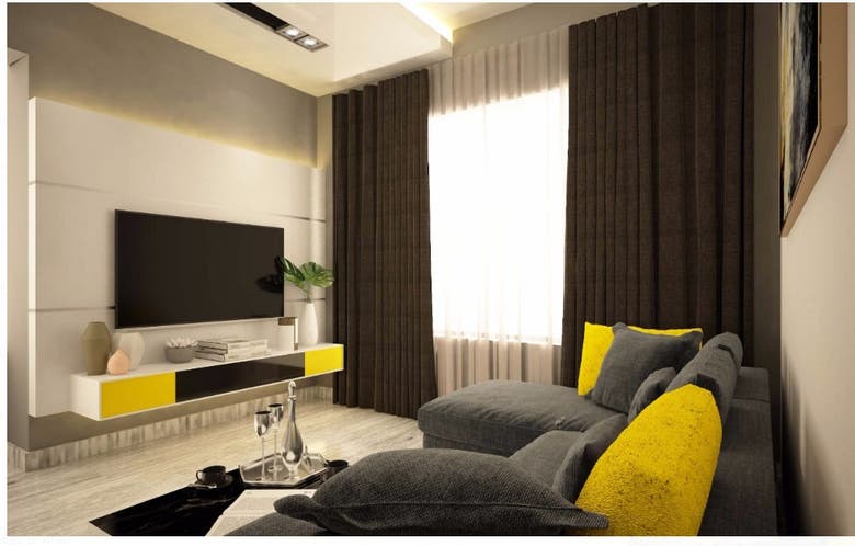 Design three rooms for residential studio in Singapore