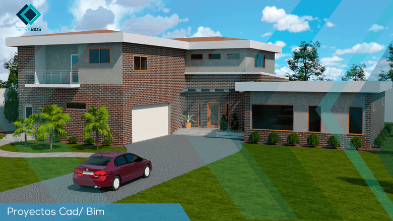 House design render with 3dsMax (BIM)