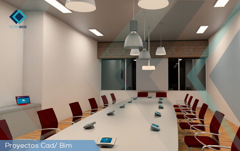 Office Room designed with Revit and render for autodesk(BIM)