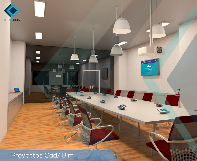 Office Room designed with Revit and render for autodesk(BIM)