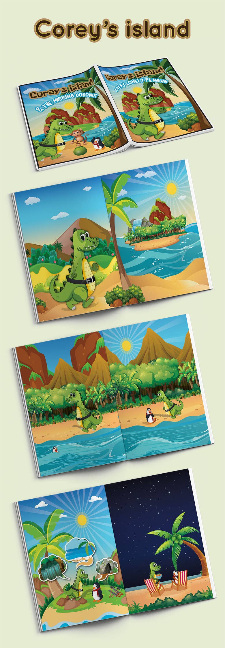 Corey's island Children's Book Design