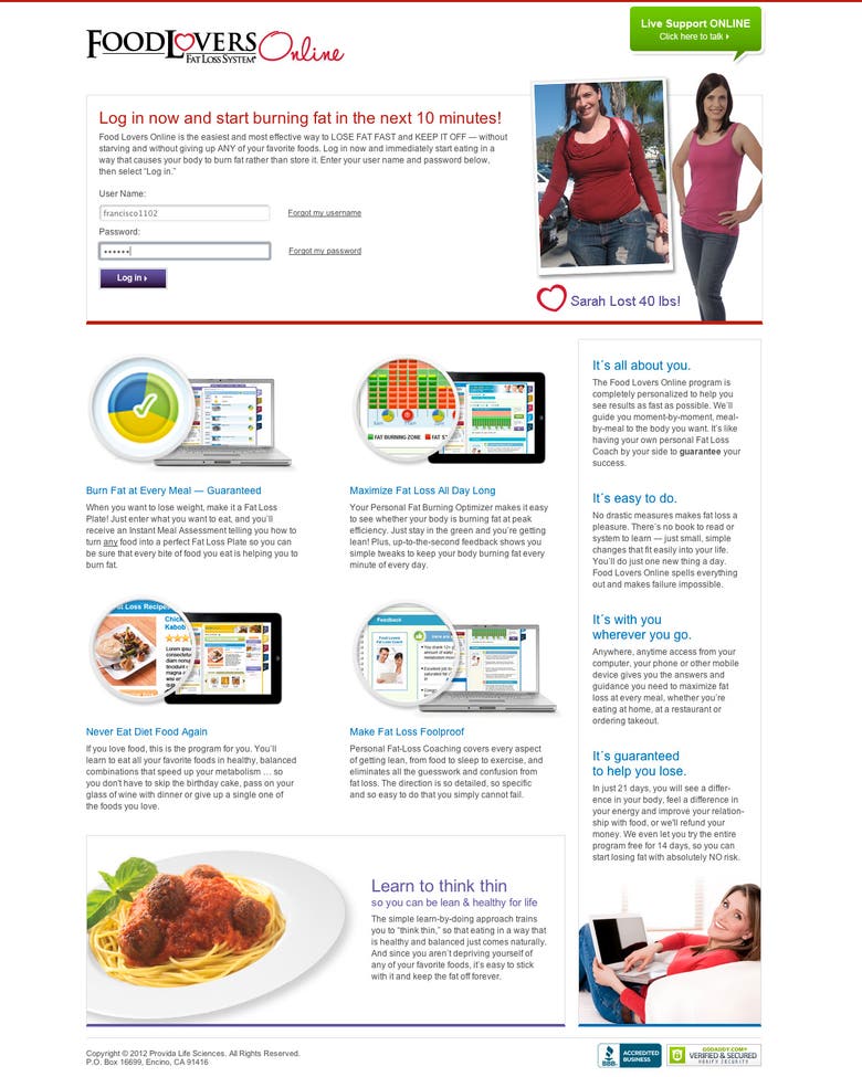Food lovers Online web system
