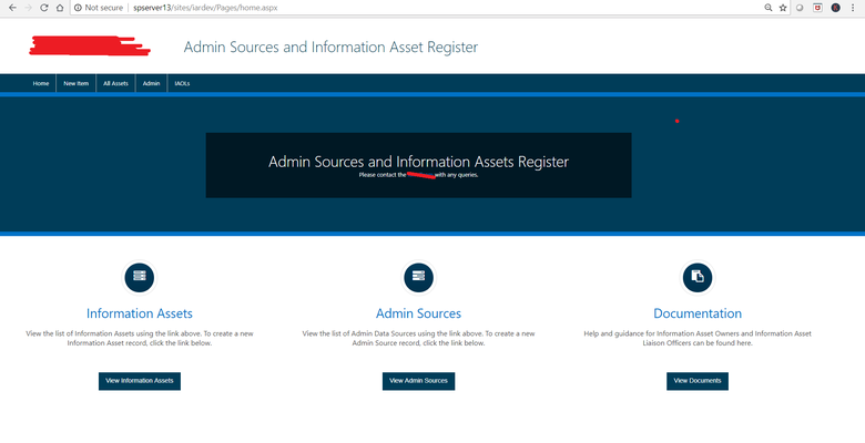 Admin Source Information Asset Portal - Sharepoint 2013