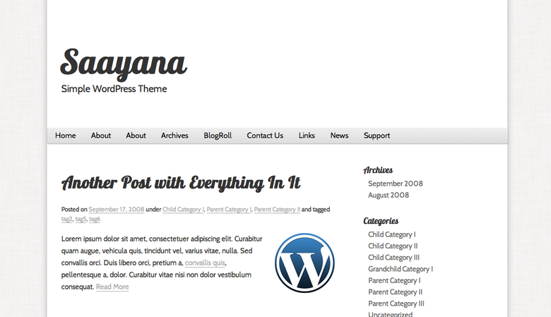 WordPress Theme: Saayana