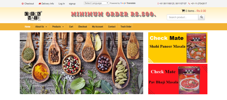 http://checkmateexports.com/ online store to sell spices