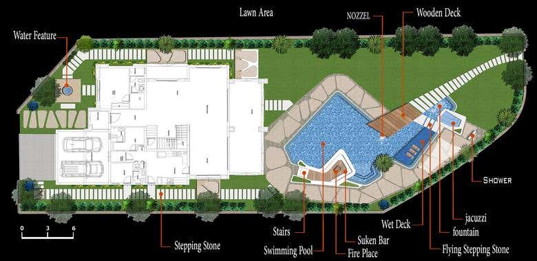Landscape Design Of Villa Garden, Villa Landscape Design Plan