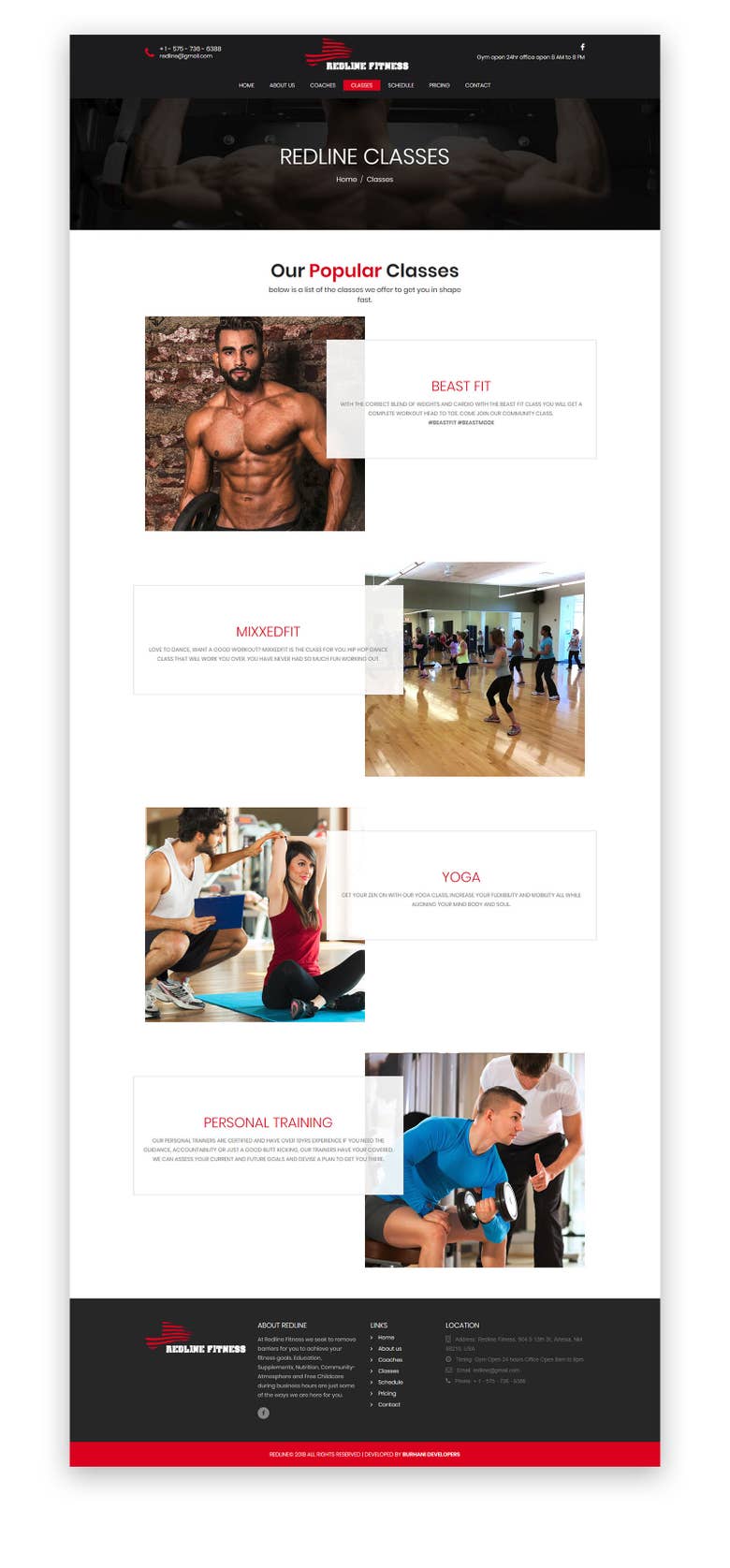 Redline Fitness Website