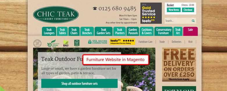 Furniture Selling Magento Website