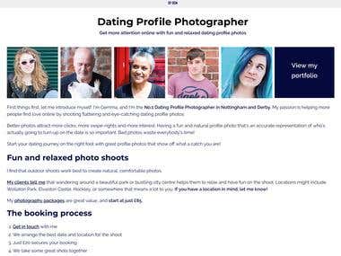 Website design for photographer.
