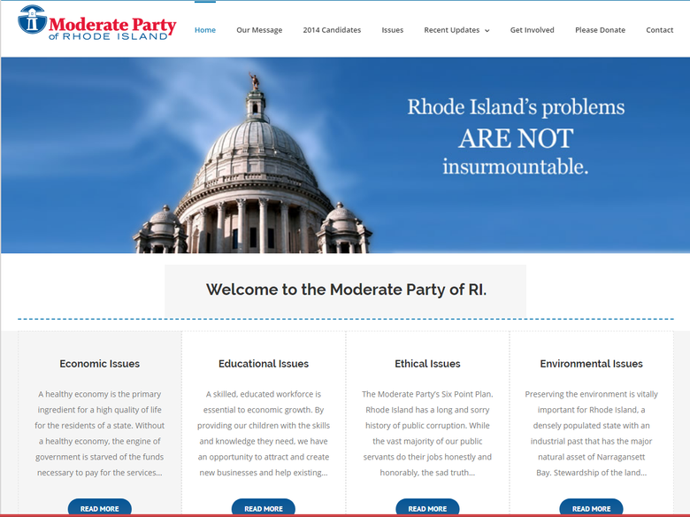 Simple and Elegant Wordpress Website for RI Moderate Party