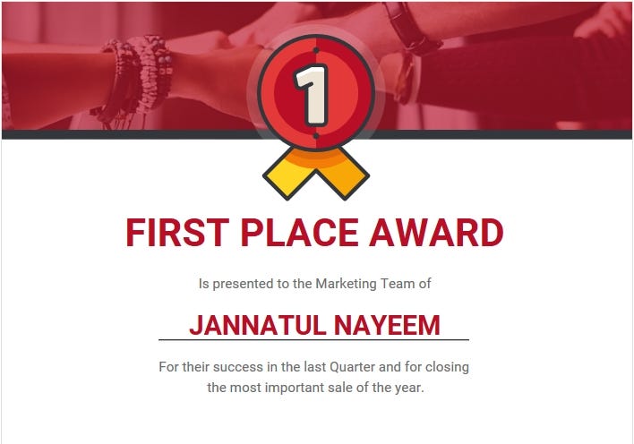 Marketing Team Award