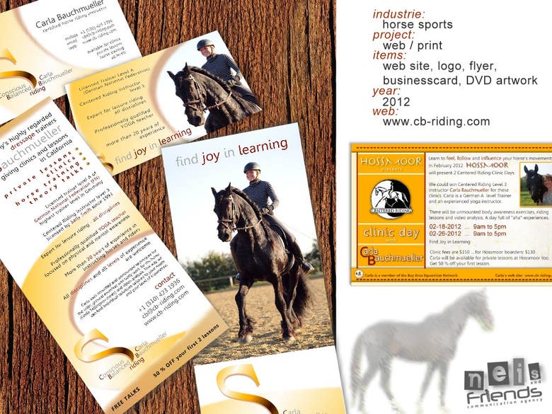 Corporate design + web site for a horse riding instructor