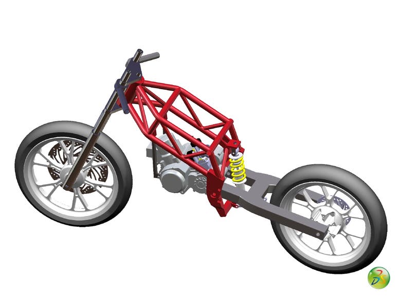 Design and calculation of the chassis for a racing motorbike