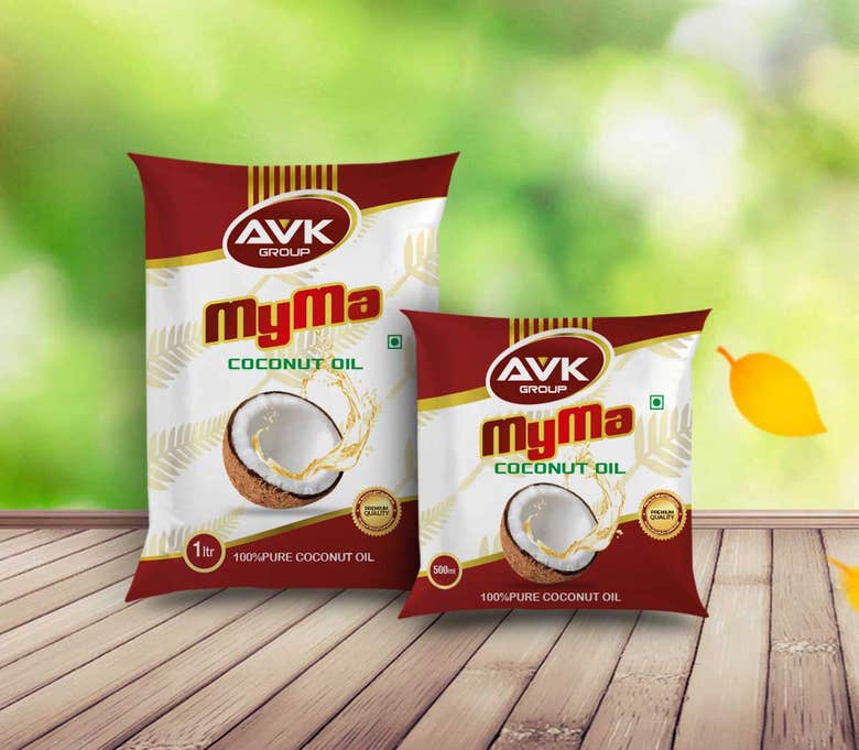 Myma Coconut oIl package Design