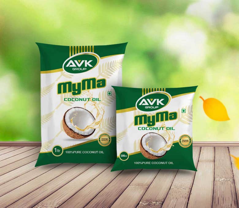 Myma Coconut oIl package Design