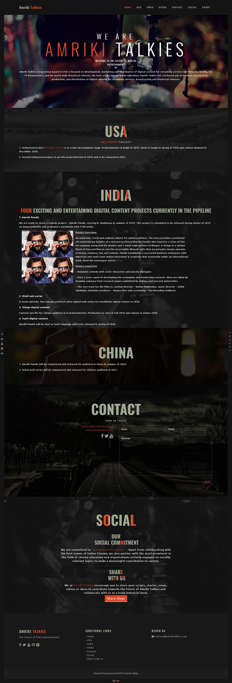 Movie Production House Website
