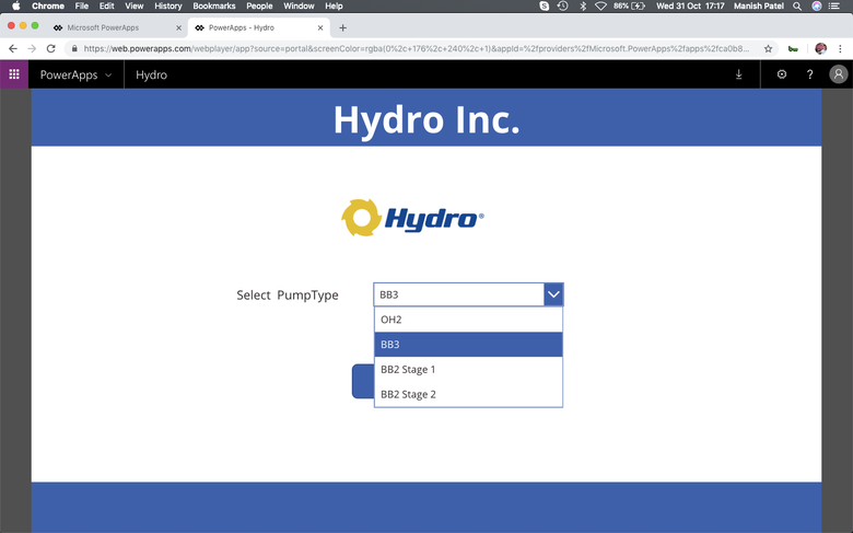 Hydro Inc (Pump Job Creation App)