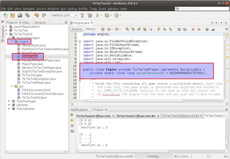 JavaFXML Tic Tac Toe GUI and AI Player Engine using Netbeans