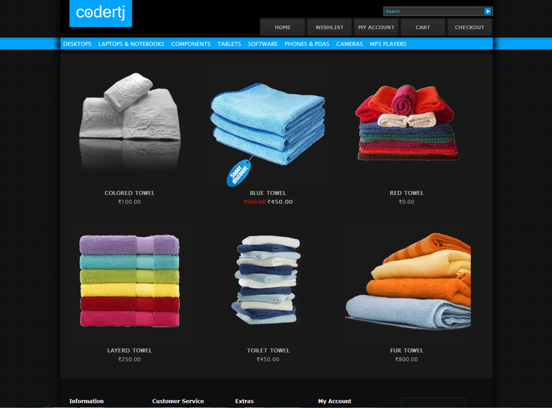 Towel Website for a client