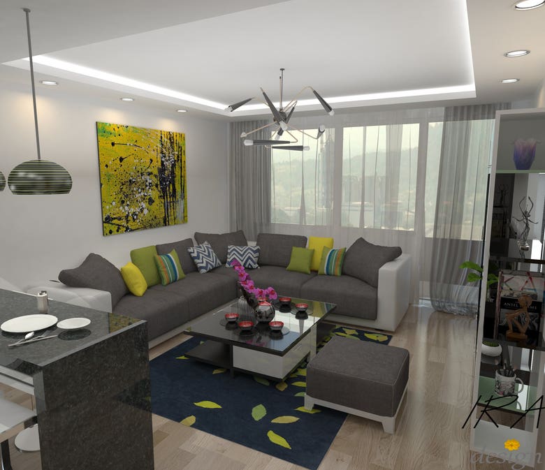 3D Living room design&render