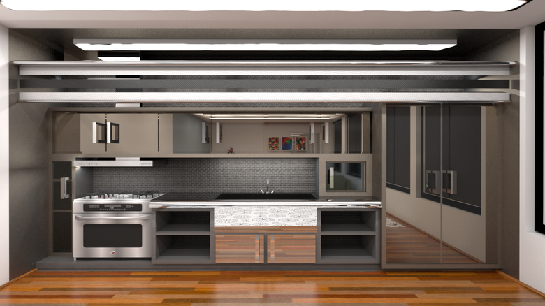 modern linear kitchen design