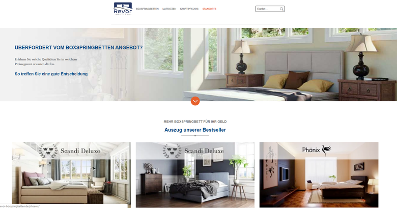 Website for German mattress company