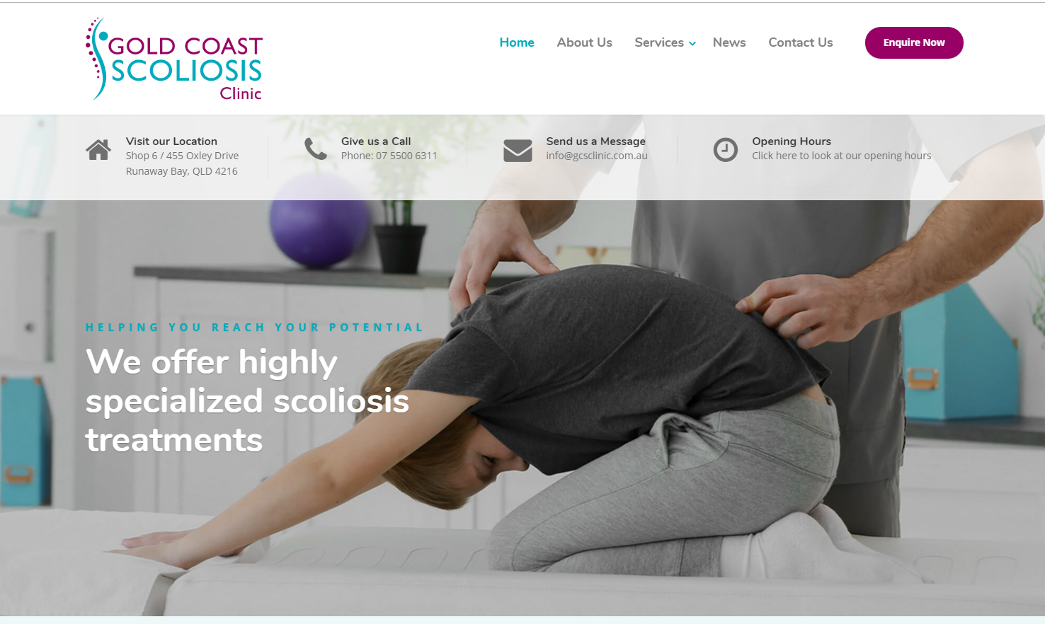Gold Coast Scoliosis Clinic Website
