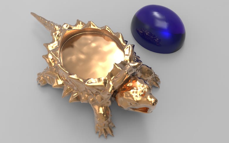Jewelry pendant turtle with stone