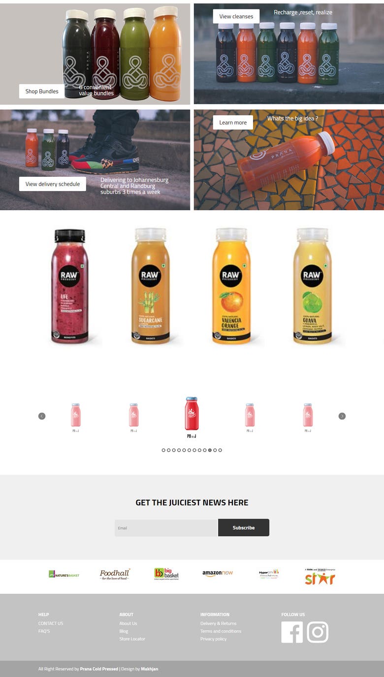 Cold Pressed Juice Website