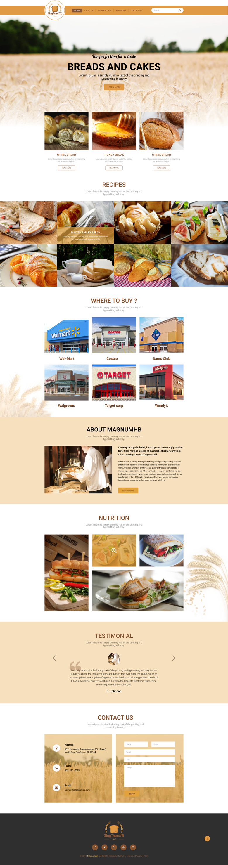 Bread Company homepage design