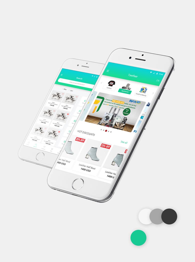Tawfeer App UI/X Design