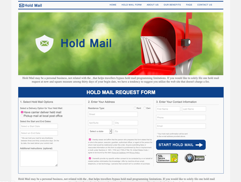 Website for MailForwarding