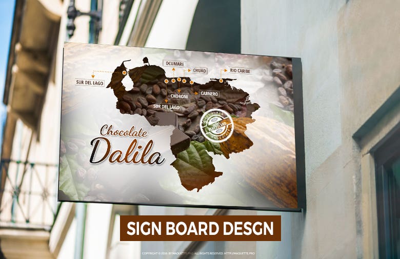 Sign Board Concept design with Venezuela Map