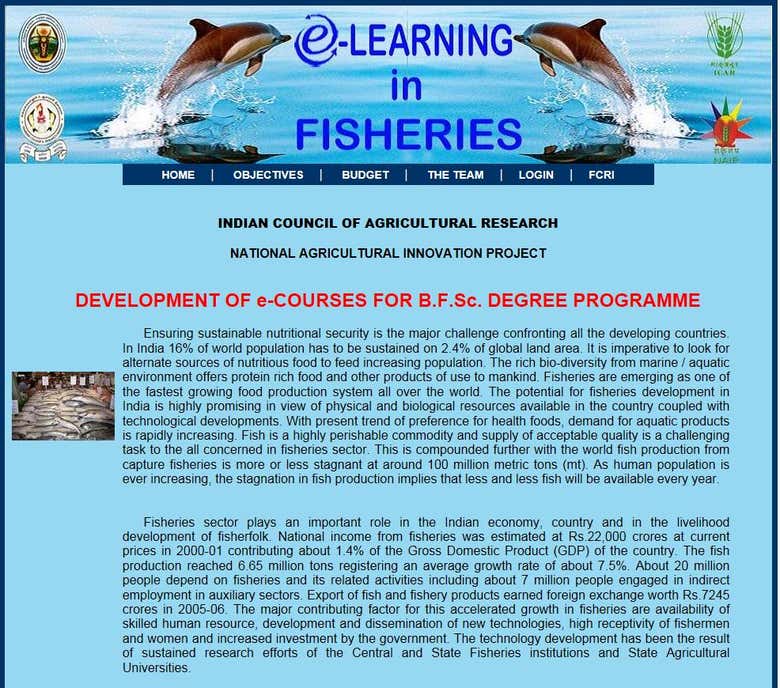 e-learning Website for fisheries