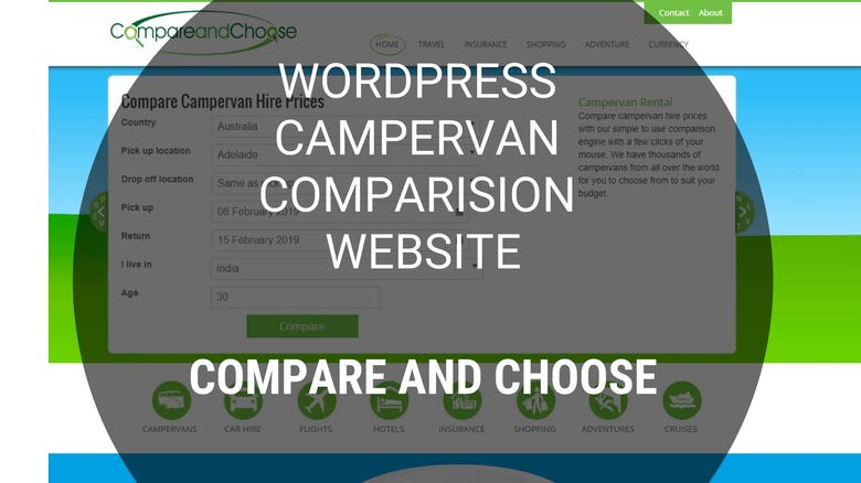 WORDPRESS CAMPERVAN COMPARISION WEBSITE - COMPARE AND CHOOSE