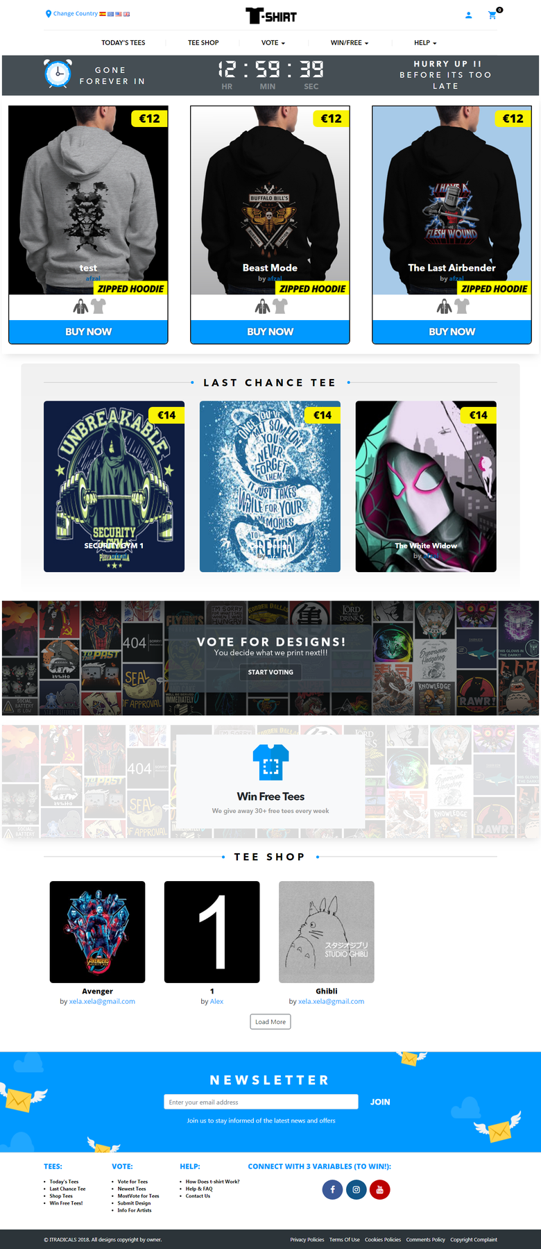 Online store for tees lover :)