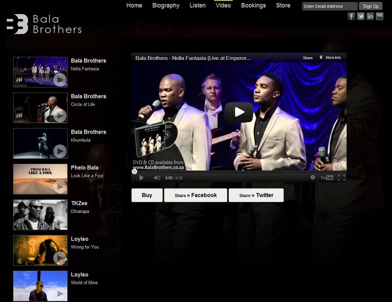 Bala Brothers - Website design for Album Launch