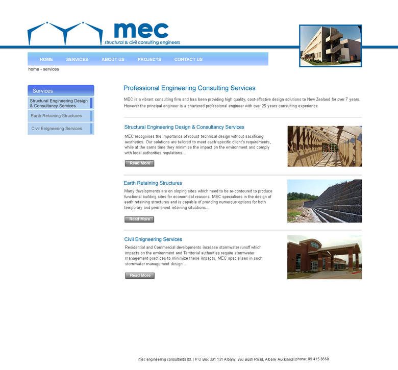 A website-design for a construction company in NZ