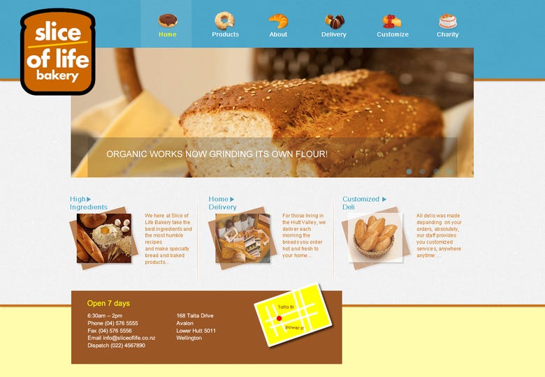 A website-design for a bakery in NZ
