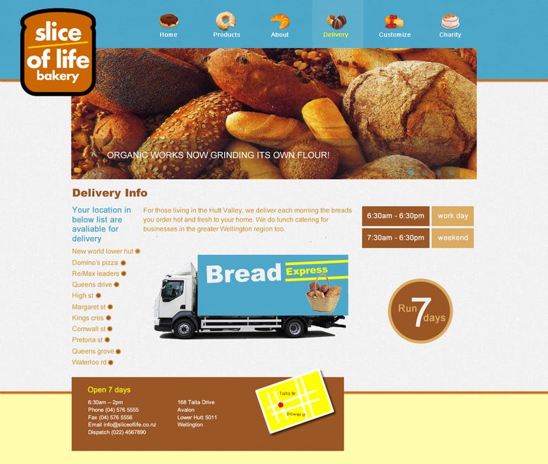 A website-design for a bakery in NZ