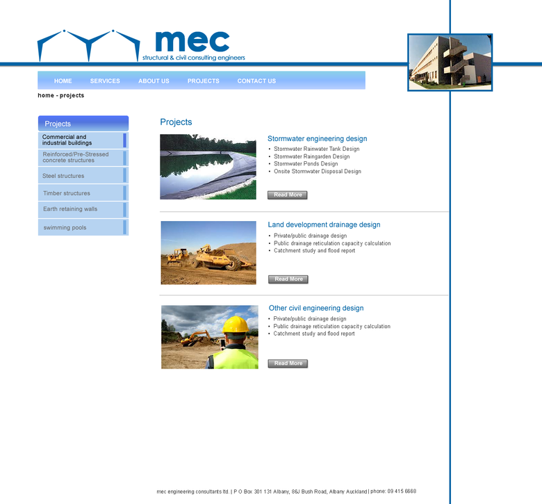 A website-design for a construction company in NZ
