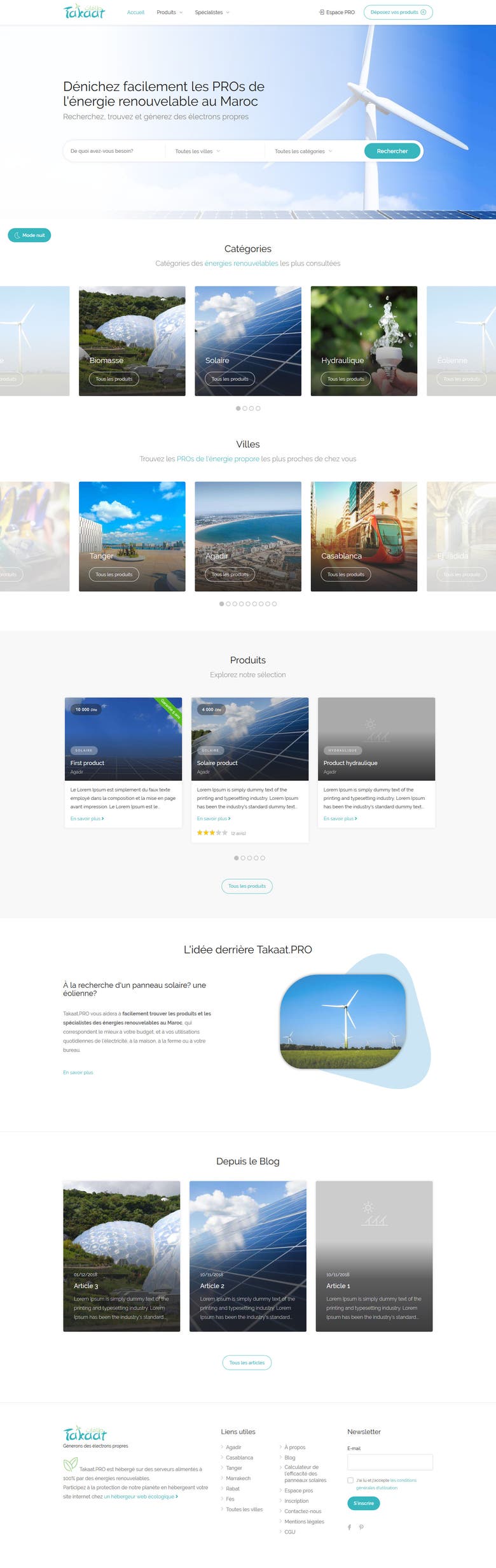 Takaat.PRO is a Portal about renewable energy in Morocco