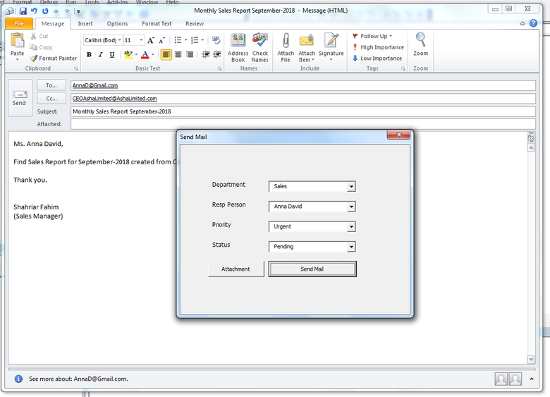 MS Outlook Automation ans cutomization
