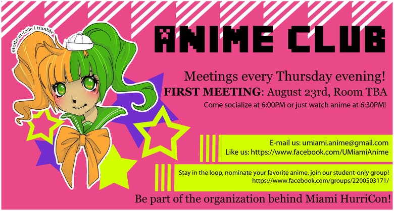 Anime Club Freshman Flyer