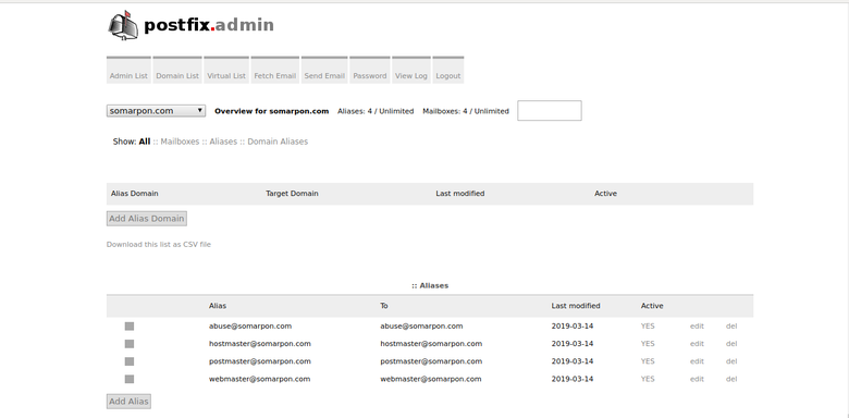 Dockerized Secured (TLS/SSL) Mailserver PostfixAdmin