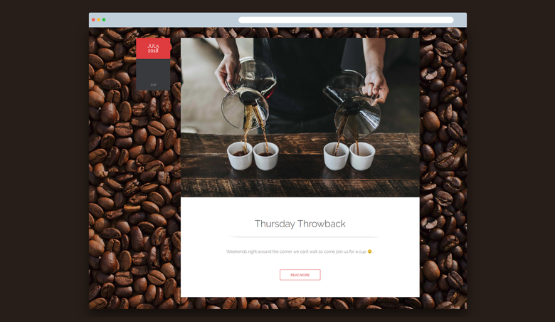A website for a coffee shop