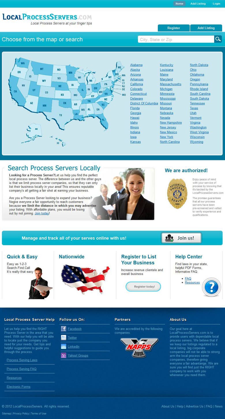 USA Local Process Servers Directory