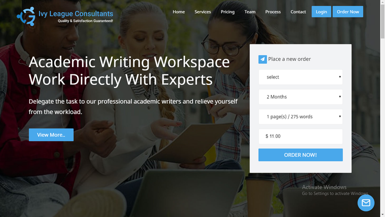 Ivycons - Writing Services Website